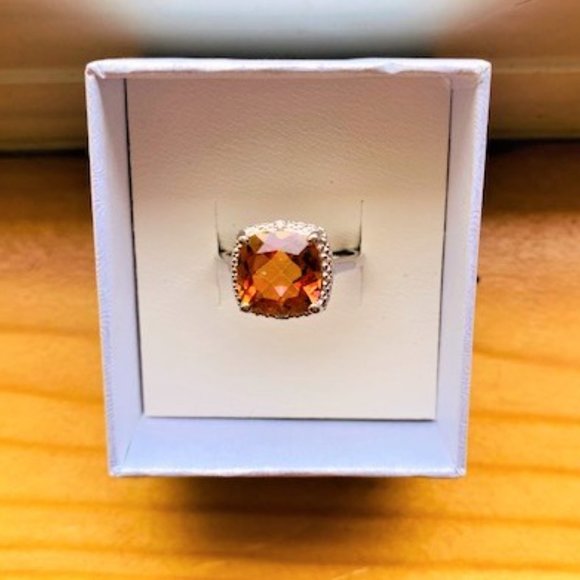925 SS Genuine Mystic Topaz & Diamond Ring - Picture 3 of 13